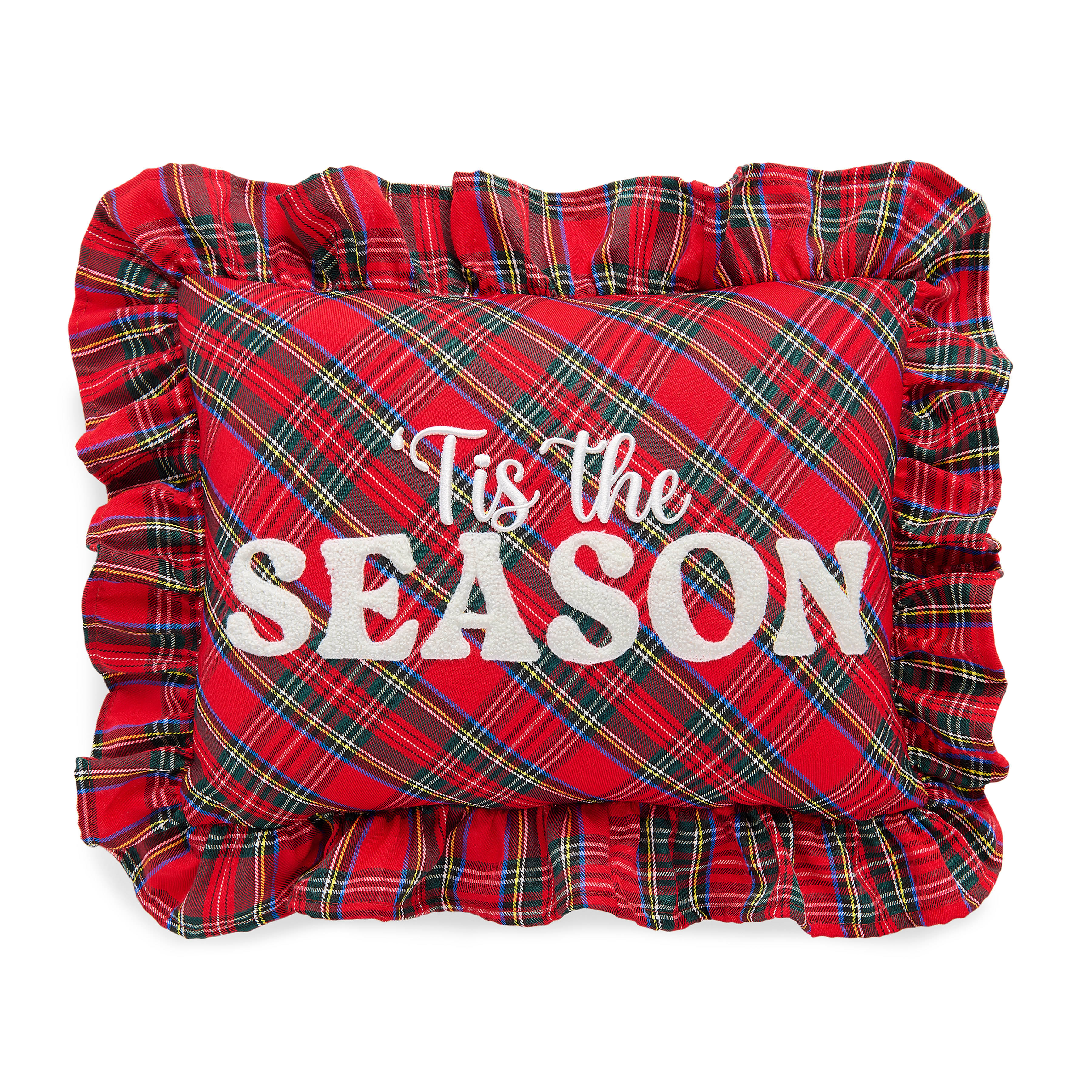 Picture of TIS THE SEASON PLAID PILLOW,RED