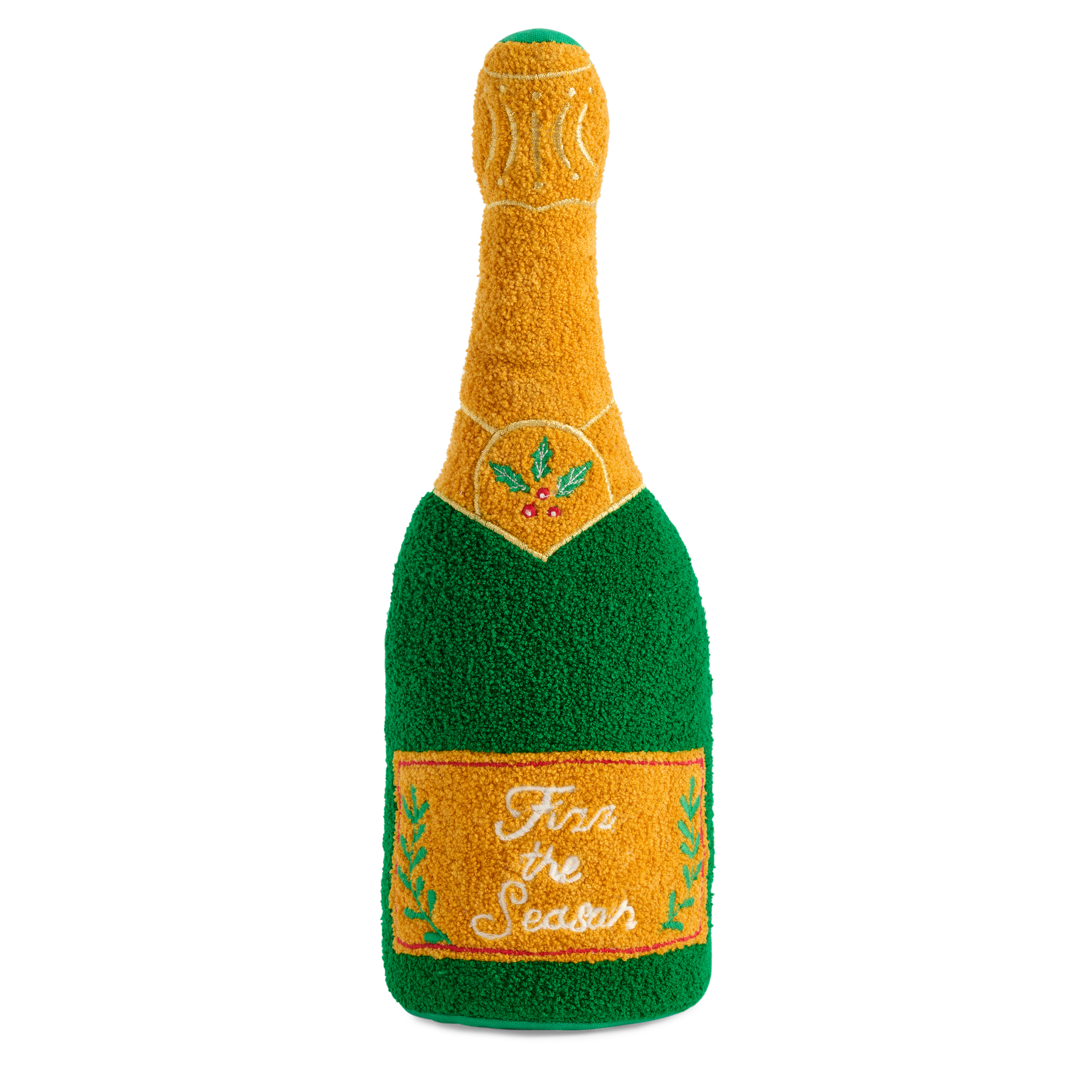 Picture of FIZ THE SEASON CHAMPAGNE BOTTLE PILLOW,GREEN