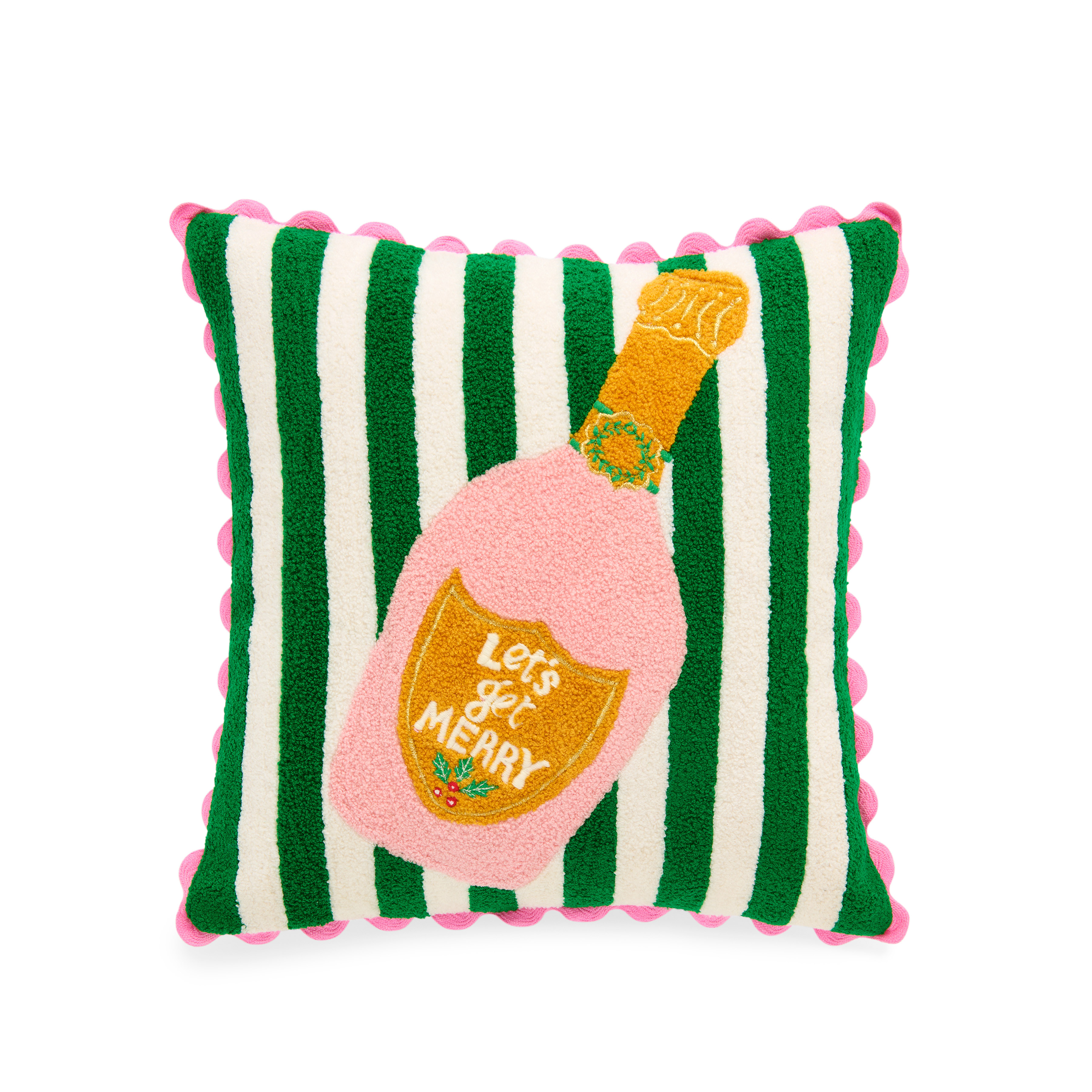 Picture of LET'S GET MERRY CHAMPAGNE PILLOW,GREEN