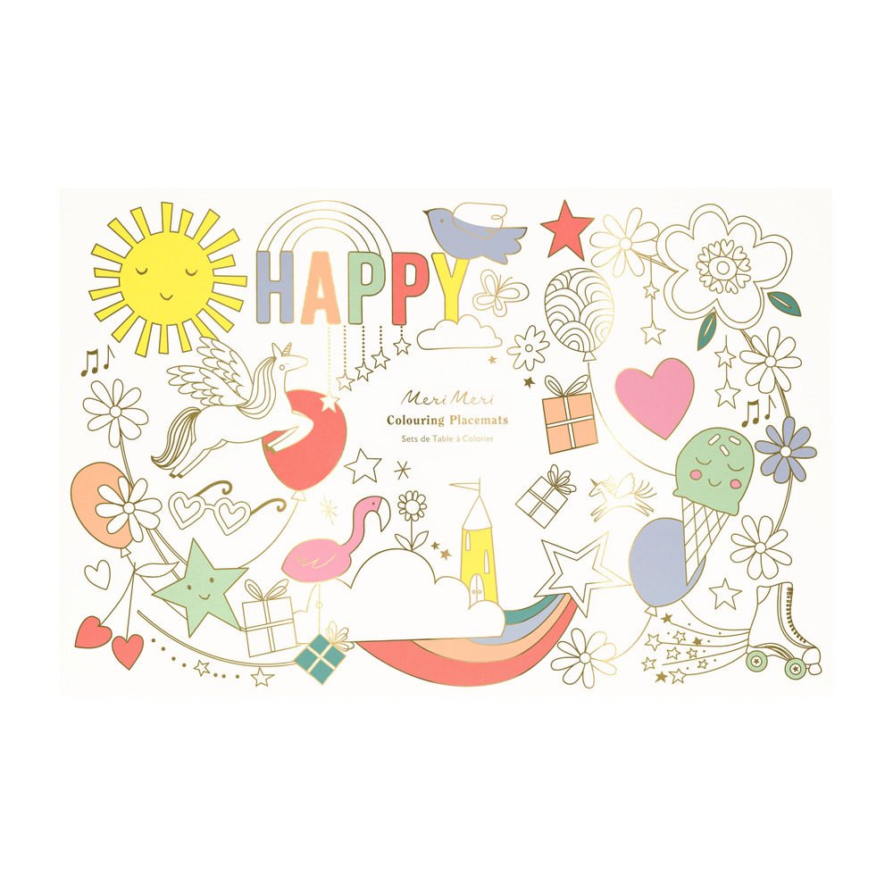 Picture of Happy Icons Coloring Placemats (x 8)