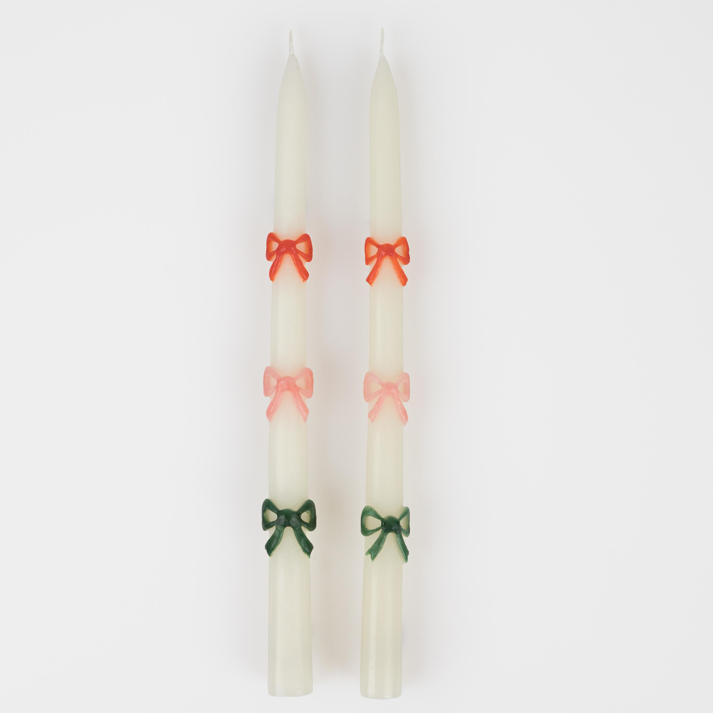 Picture of Multi Color Bow Taper Candles (x 2)