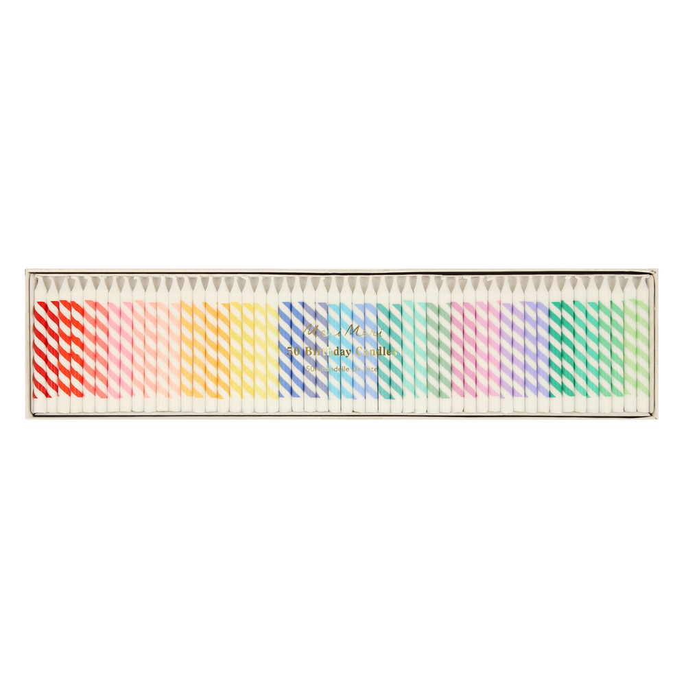 Picture of Rainbow Striped Mini Candles (x 50)