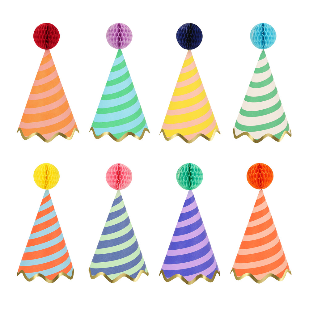 Picture of Stripe Party Hats (x 8)