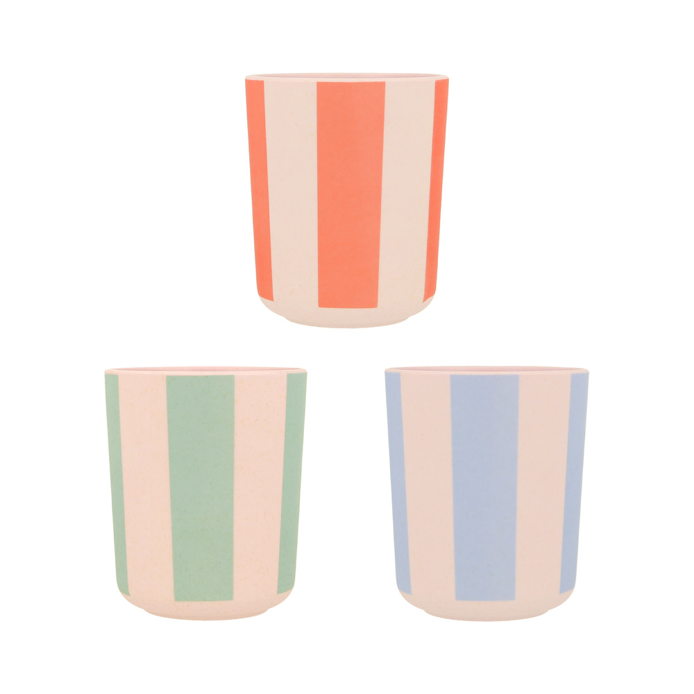 Picture of Stripy Reusable Bamboo Cups (x 6)