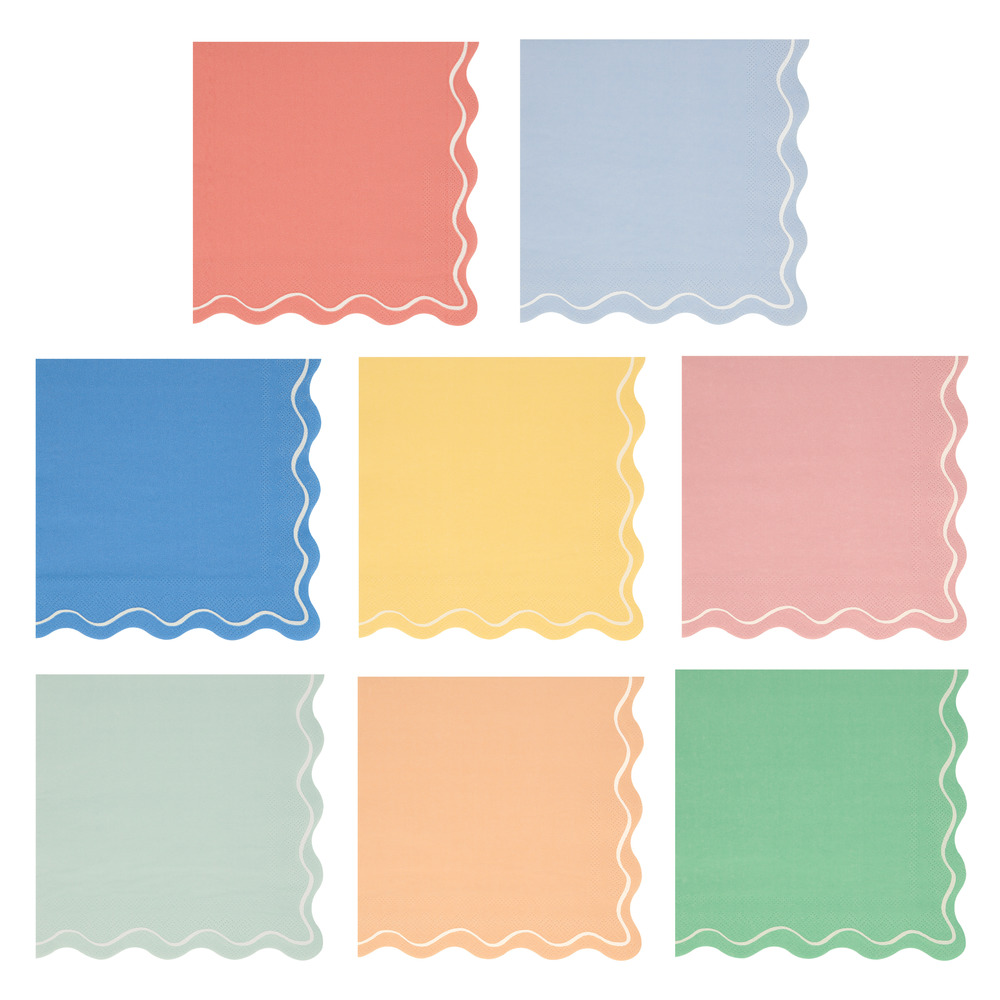 Picture of Mixed Wavy Line Large Napkins (x 16)
