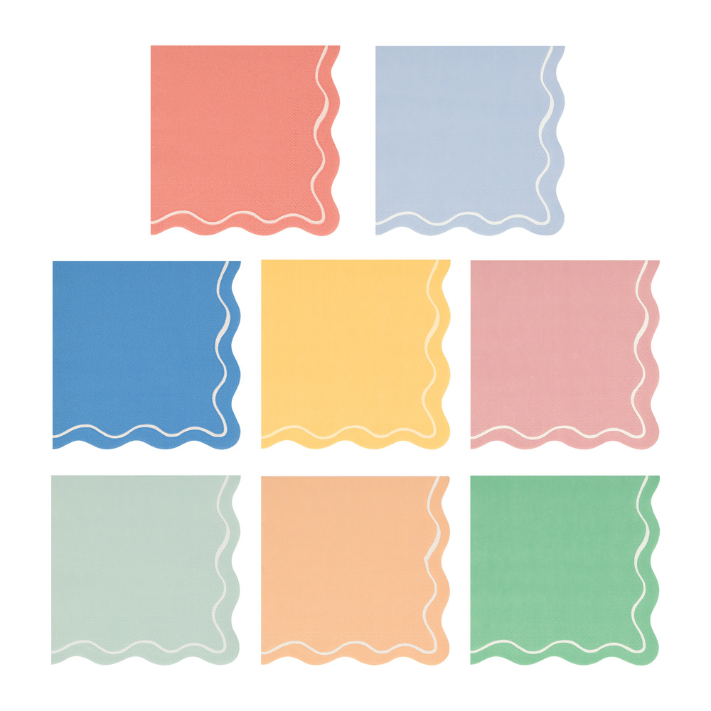 Picture of Mixed Wavy Line Small Napkins (x 16)