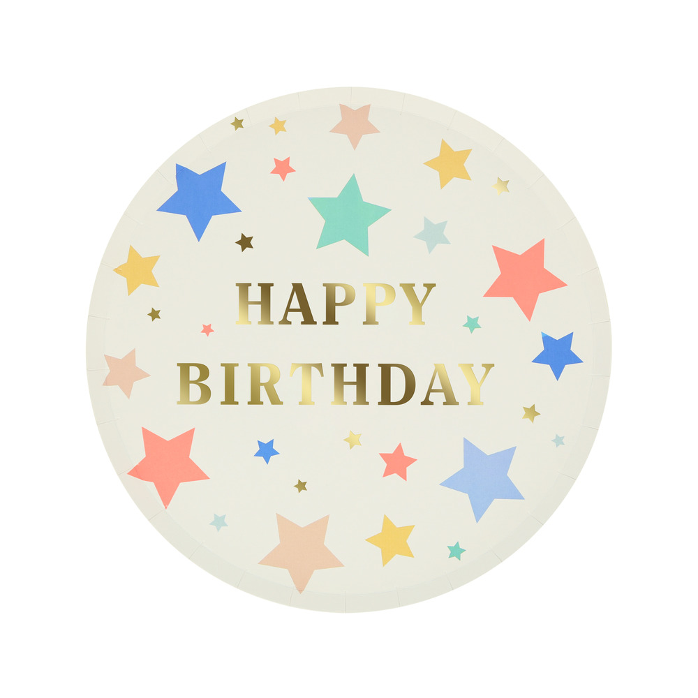 Picture of Happy Birthday Stars Side Plates (x 8)