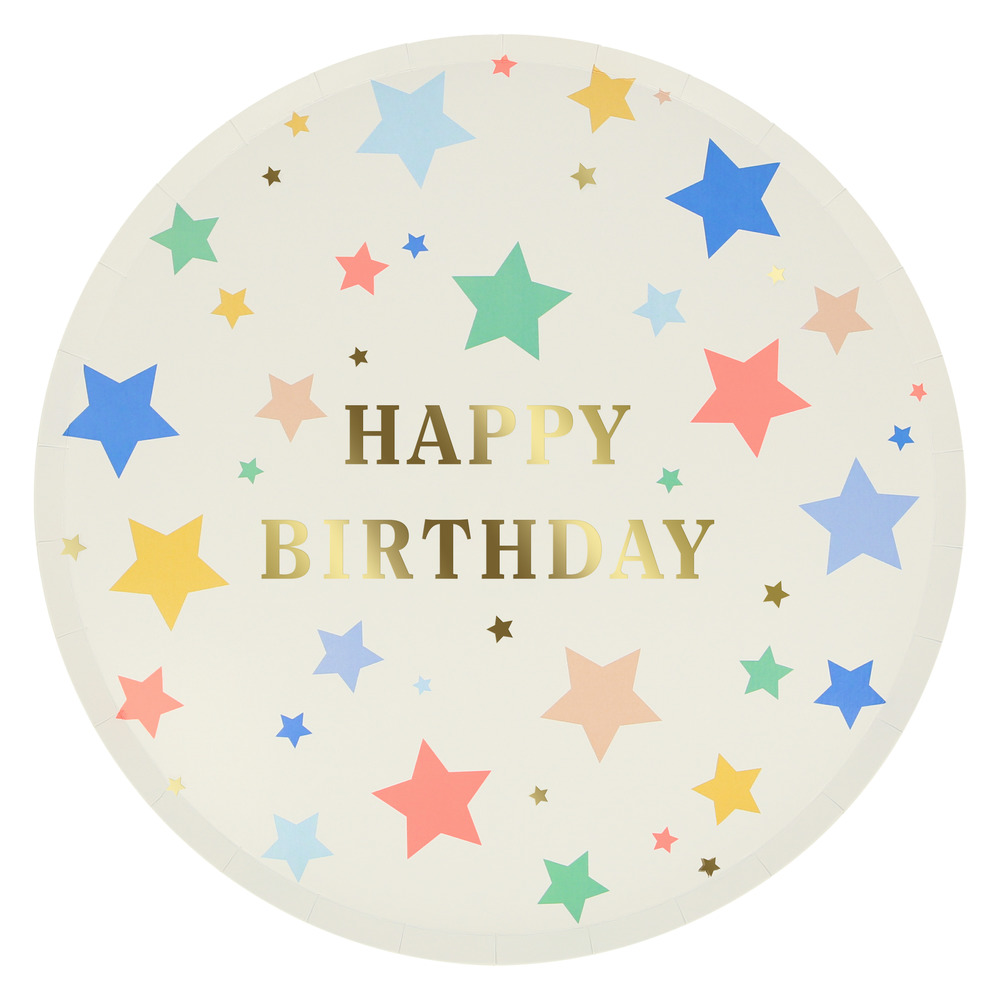 Picture of Happy Birthday Stars Dinner Plates (x 8)