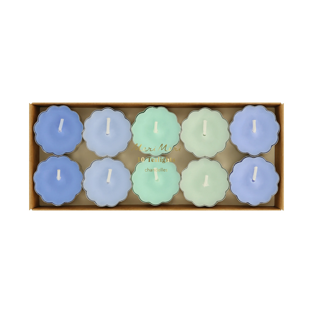 Picture of Blue & Green Tealight Candles (x 10)