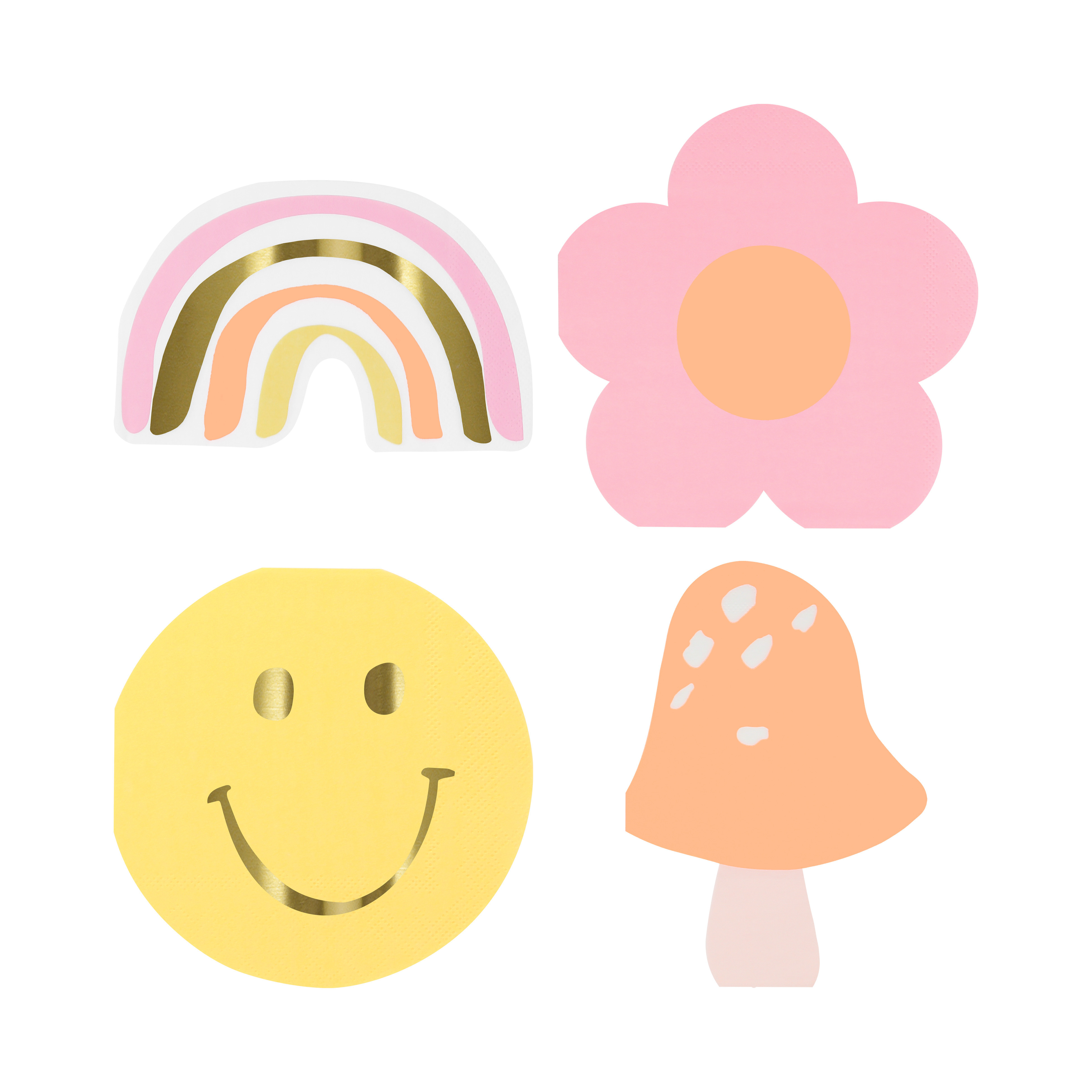 Picture of Happy Icons Shaped Napkins (x 16)
