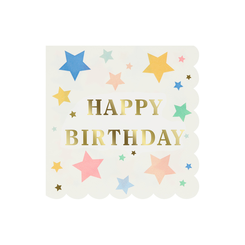 Picture of Happy Birthday Stars Large Napkins (x 16)