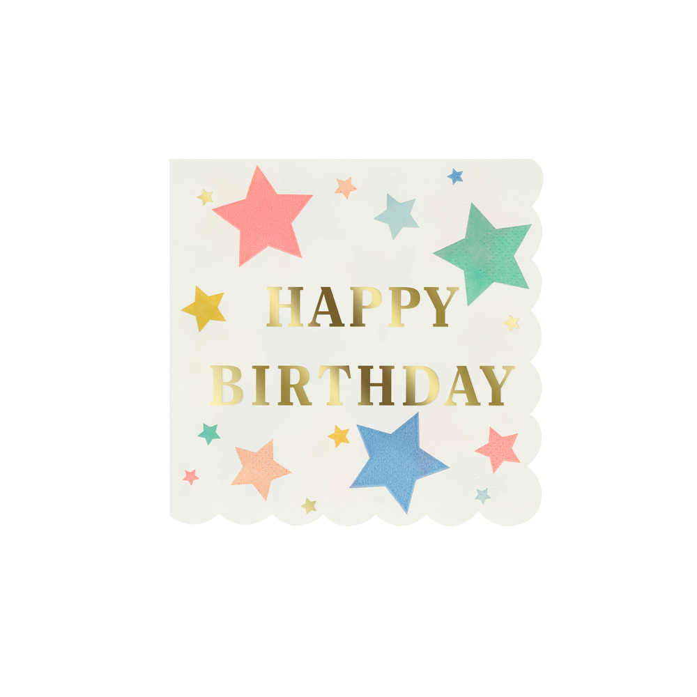 Picture of Happy Birthday Stars Small Napkins (x 16)