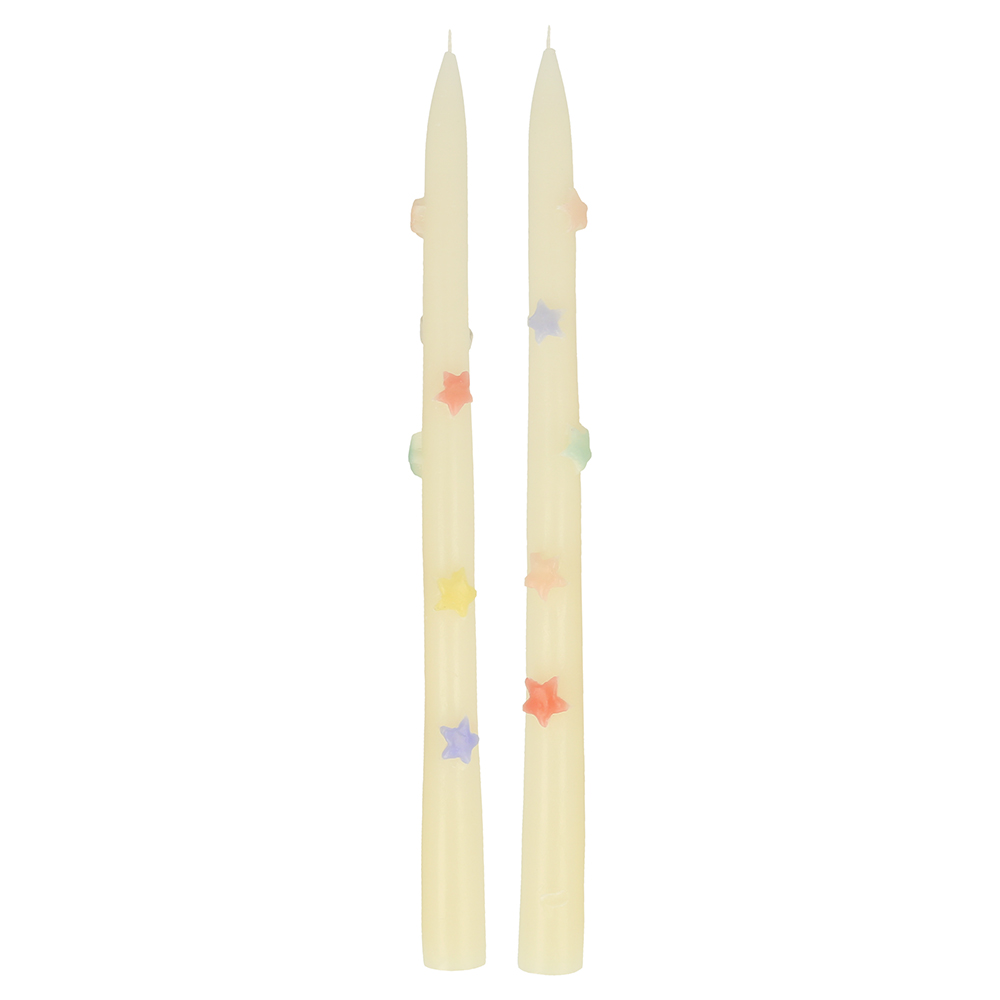 Picture of Mixed Star Taper Candles (x 2)