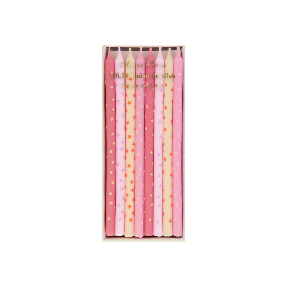 Picture of Pink Stars Candles (x 16)