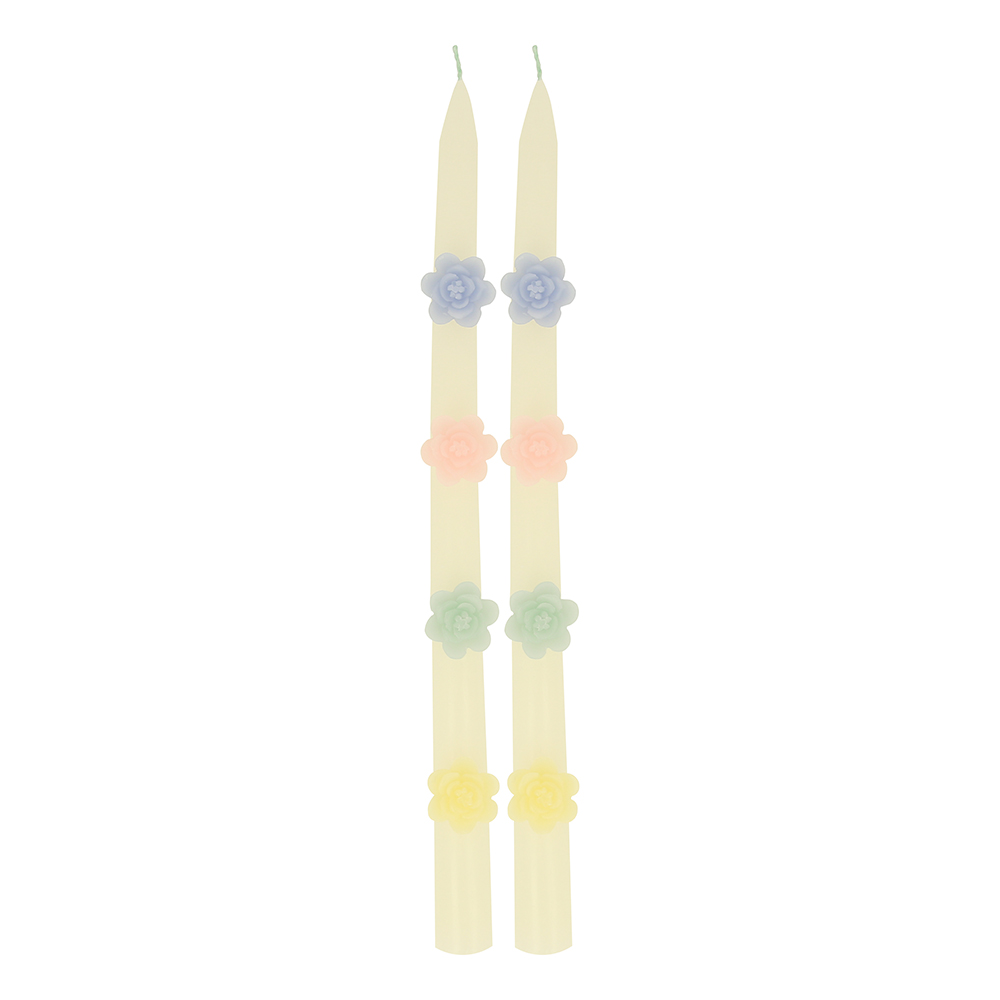 Picture of Pastel Flower Taper Candles (x 2)