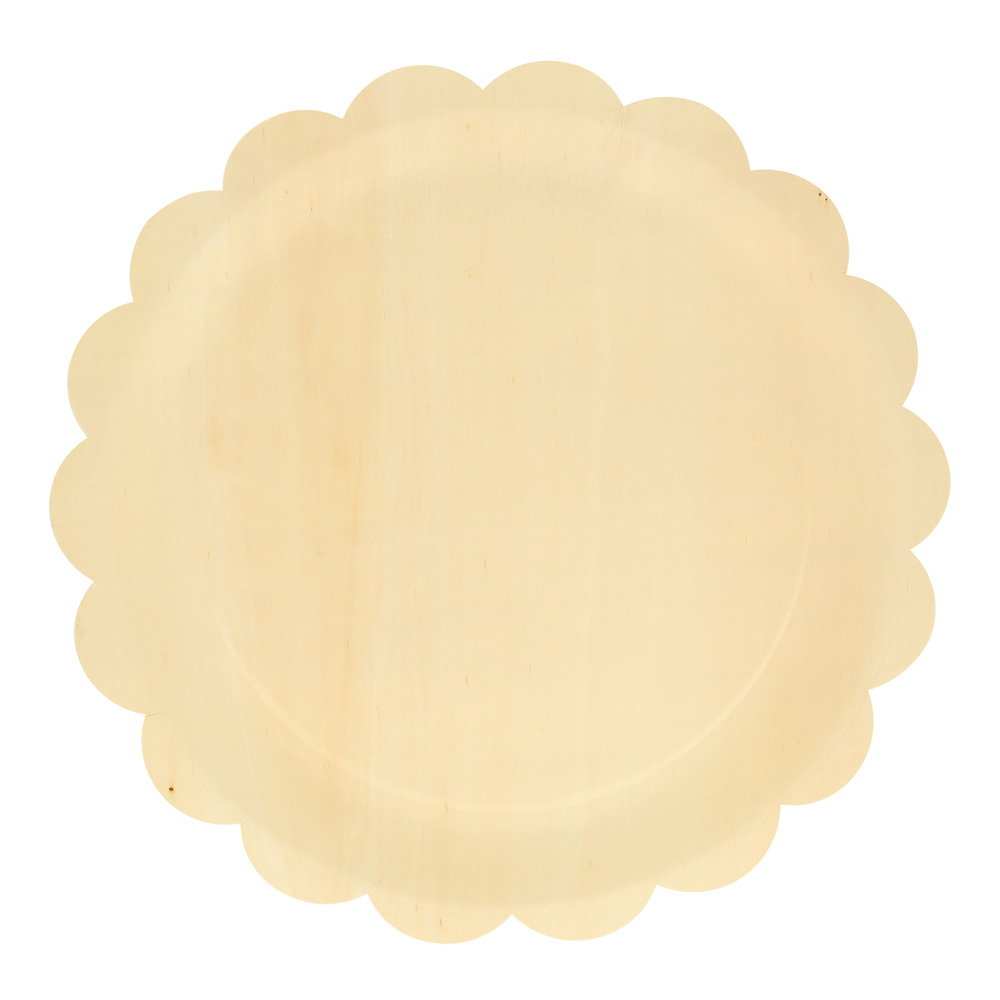 Picture of Wooden Scalloped Large Plates (x 8)