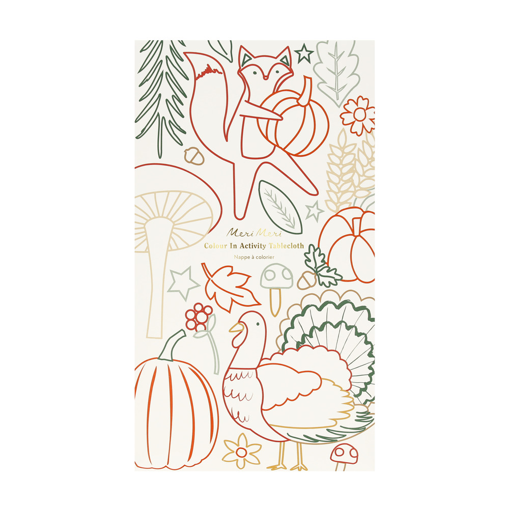 Picture of Thanksgiving Color In Activity Tablecloth