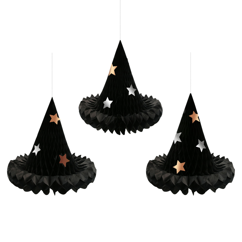 Picture of Honeycomb Witch Hat Decorations (x 3)