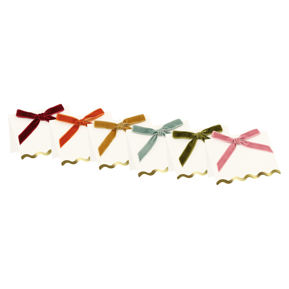 Picture of Thanksgiving Velvet Bow Place Cards (x 6)