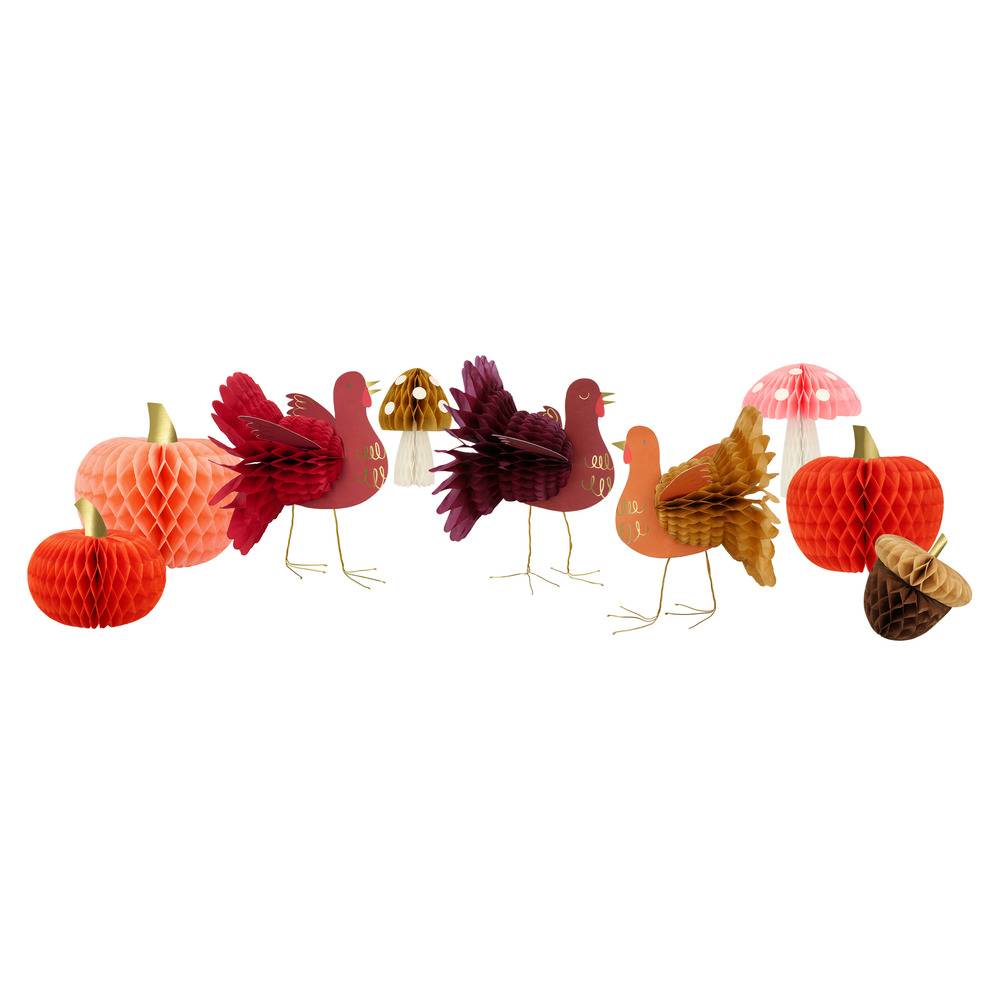 Picture of Mixed Thanksgiving Honeycomb Decorations (x 11)