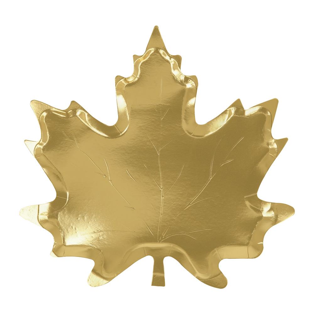 Picture of Gold Maple Leaf Plates (x 8)