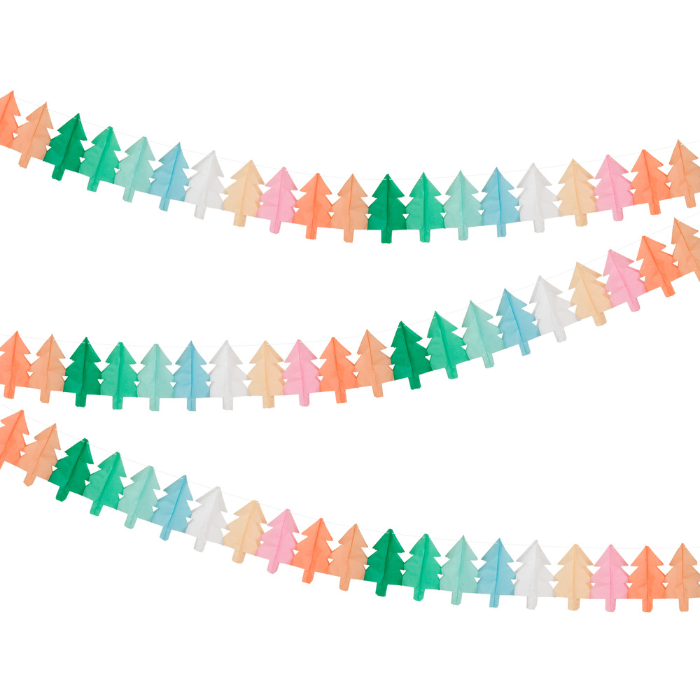 Picture of Tissue Paper Christmas Tree Garland Set