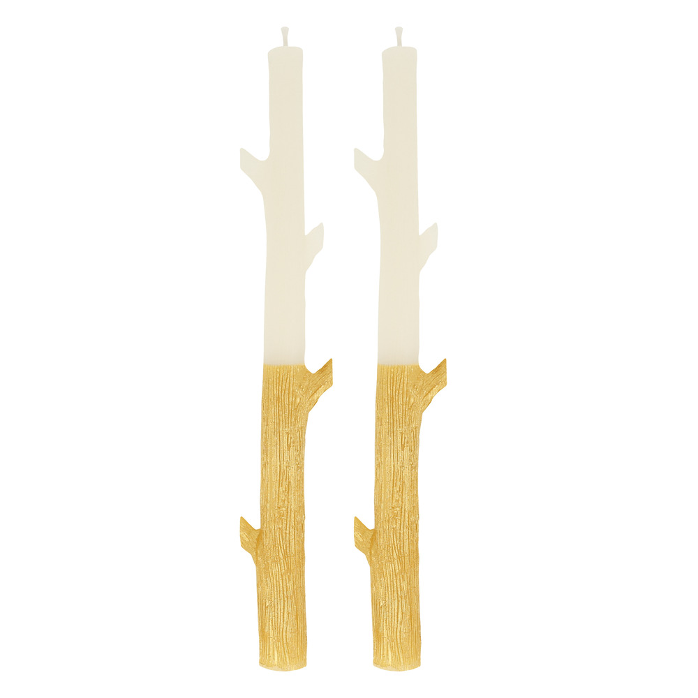 Picture of Gold Dipped Stick Candles (x 2)