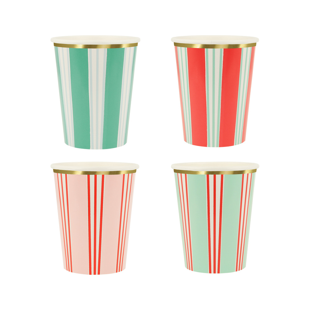 Picture of Festive Stripe Cups (x 8)