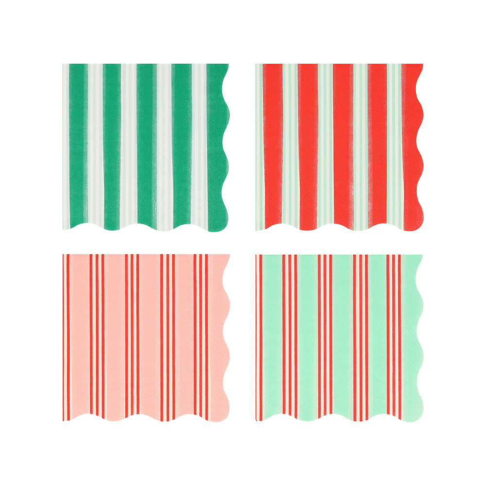 Picture of Festive Stripe Small Napkins (x 16)