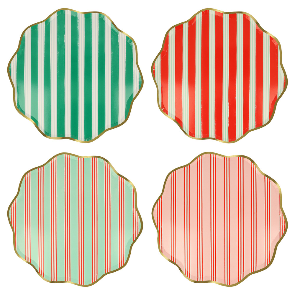 Picture of Festive Stripe Dinner Plates (x 8)