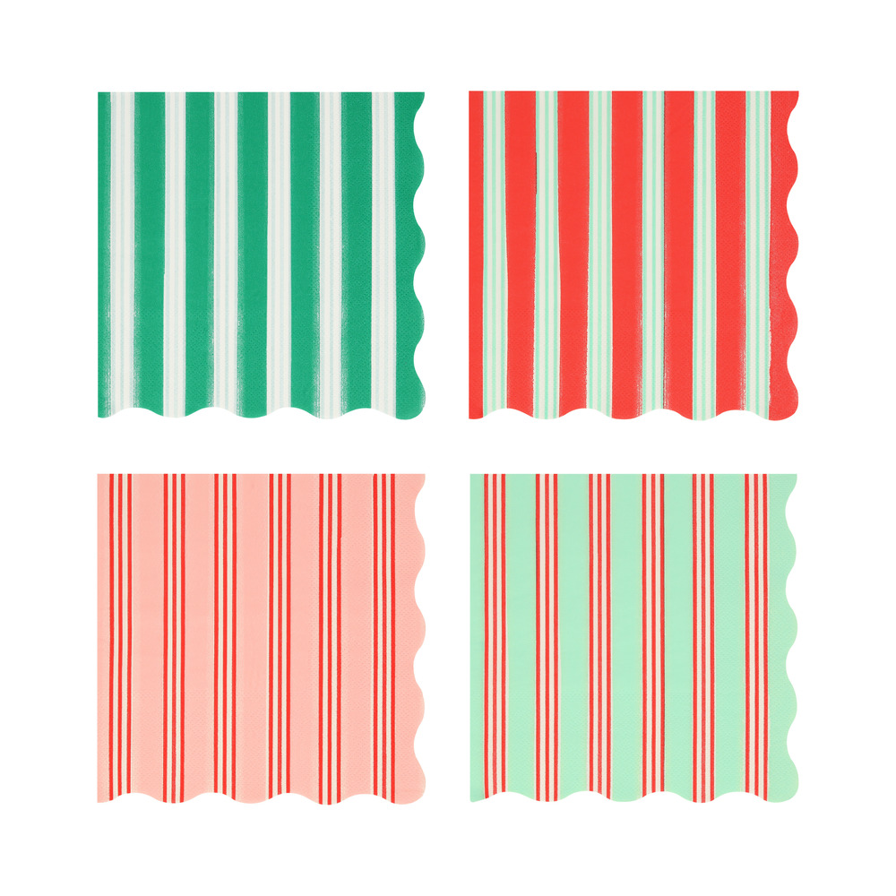 Picture of Festive Stripe Large Napkins (x 16)