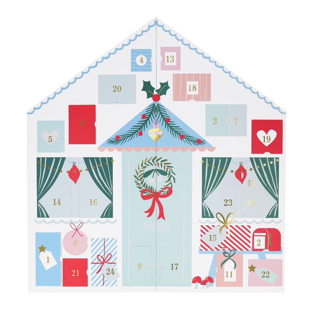 Picture of Santa's Cabin Sticker Advent Calendar