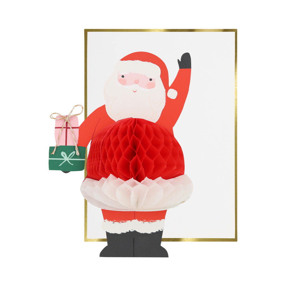 Picture of Honeycomb Santa Stand Up Card