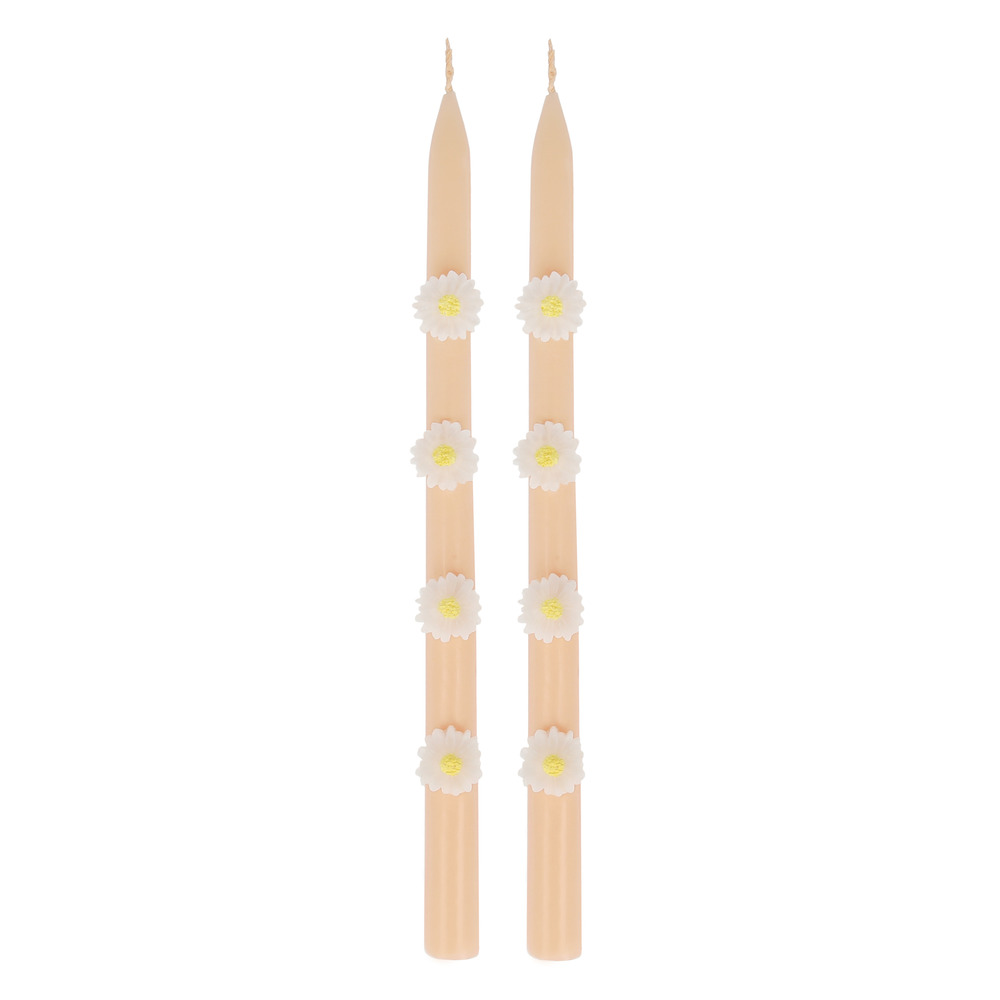 Picture of Pink Daisy Taper Candles (x 2)
