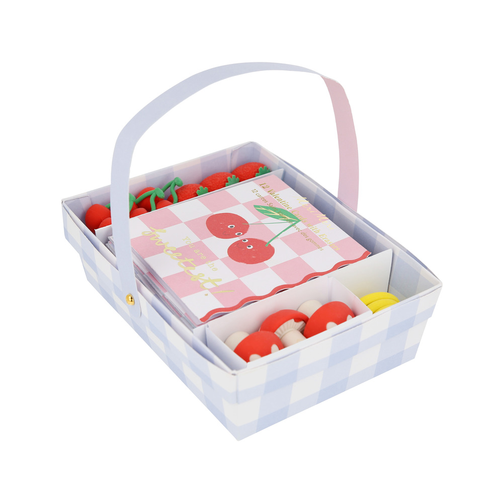 Picture of Fruit Basket Kids Valentine's Cards & Erasers Set 