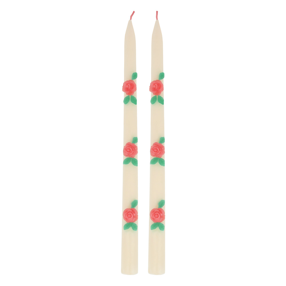 Picture of Rose Taper Candles (x 2)