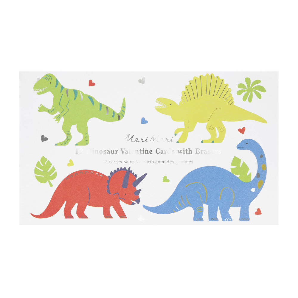Picture of Dinosaurs Kids Valentine's Cards & Erasers Set (x 