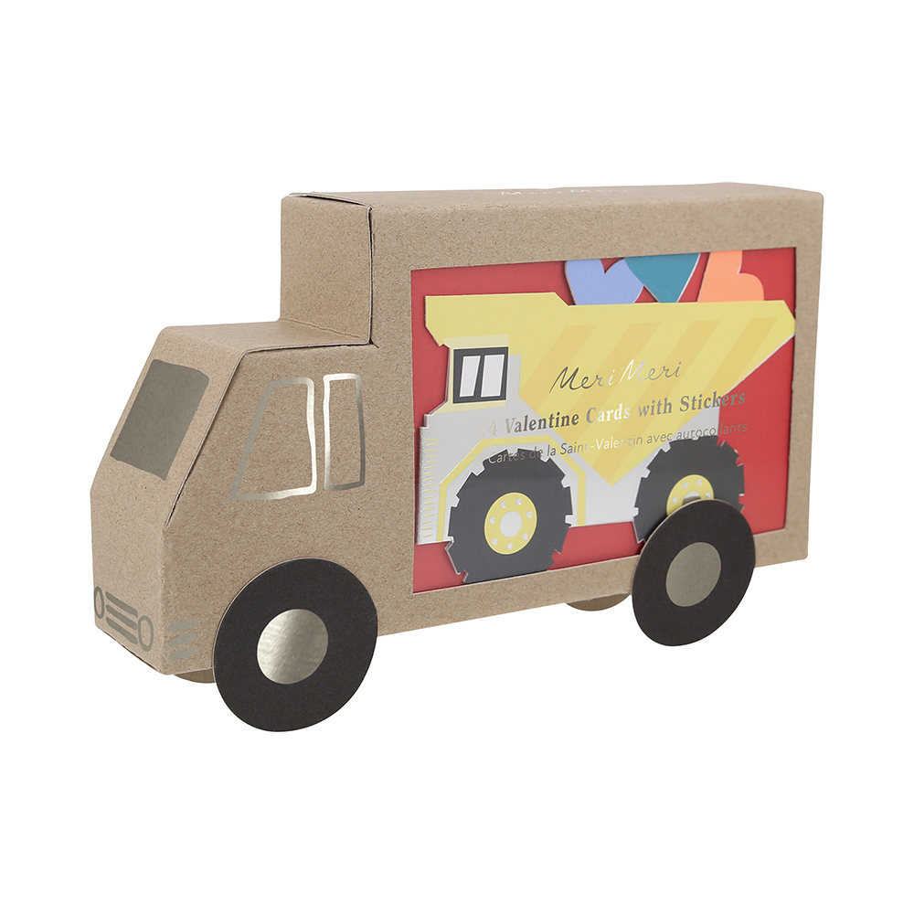 Picture of Truck Kids Valentine's Cards & Stickers Set (x 24)