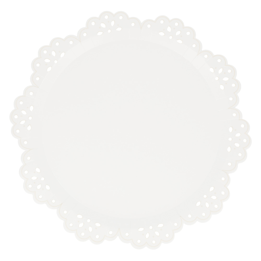 Picture of Broderie Anglaise Lace White Dinner Plates (x 8)
