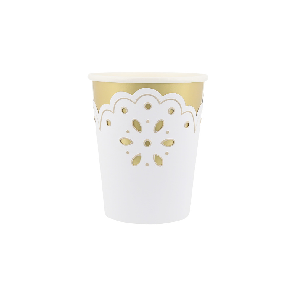 Picture of Broderie Anglaise Lace White Cups (x 8)