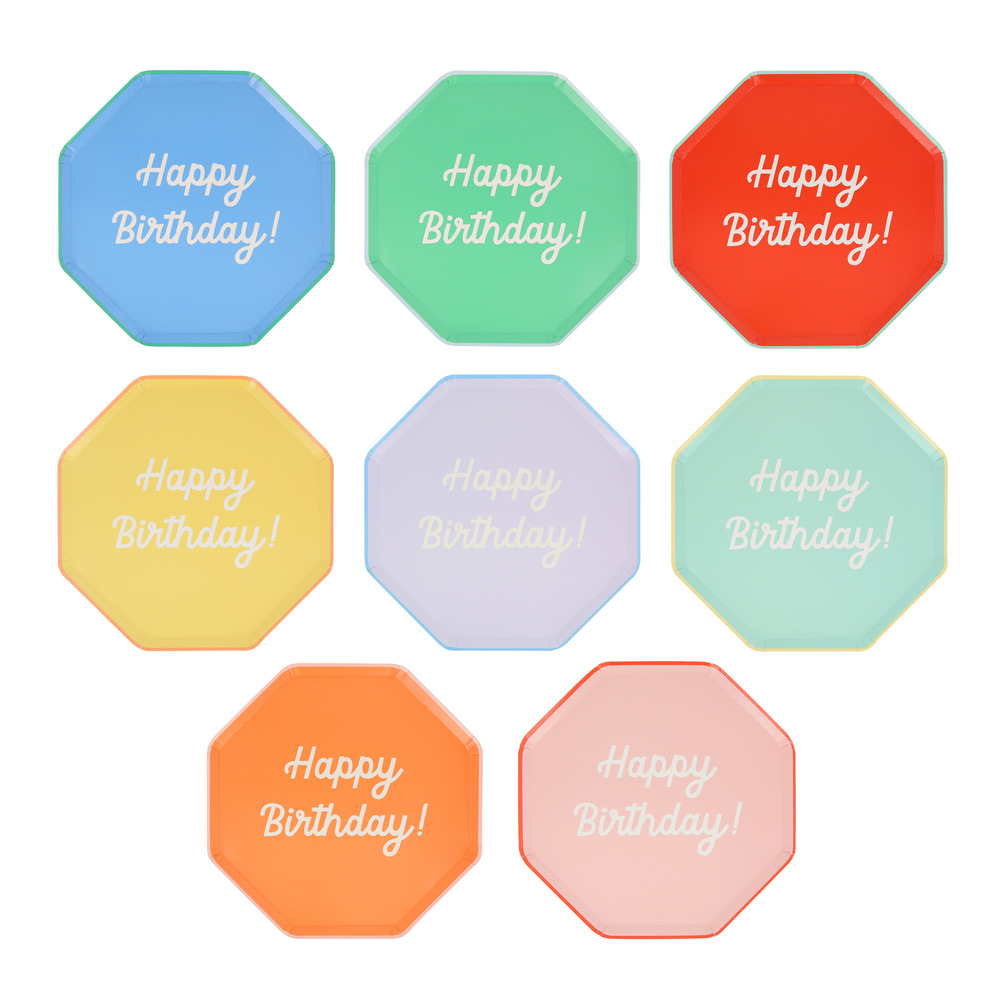 Picture of Mixed Happy Birthday Side Plates (x 8)