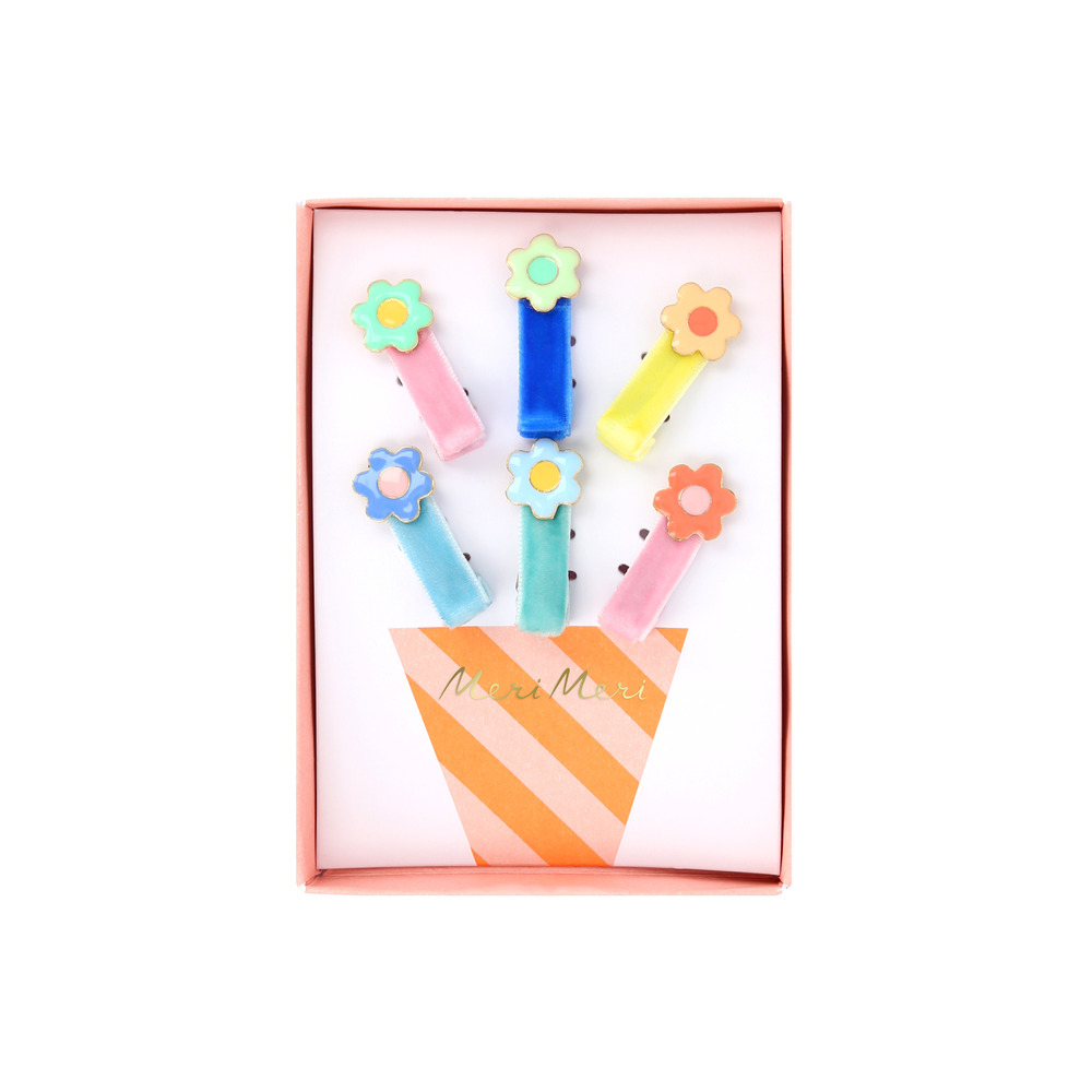 Picture of Enamel Daisy Hair Clips (x 6)