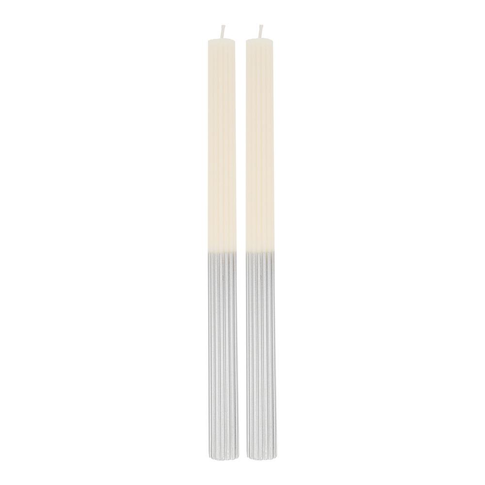 Picture of Silver Dipped Table Candles (x 2)
