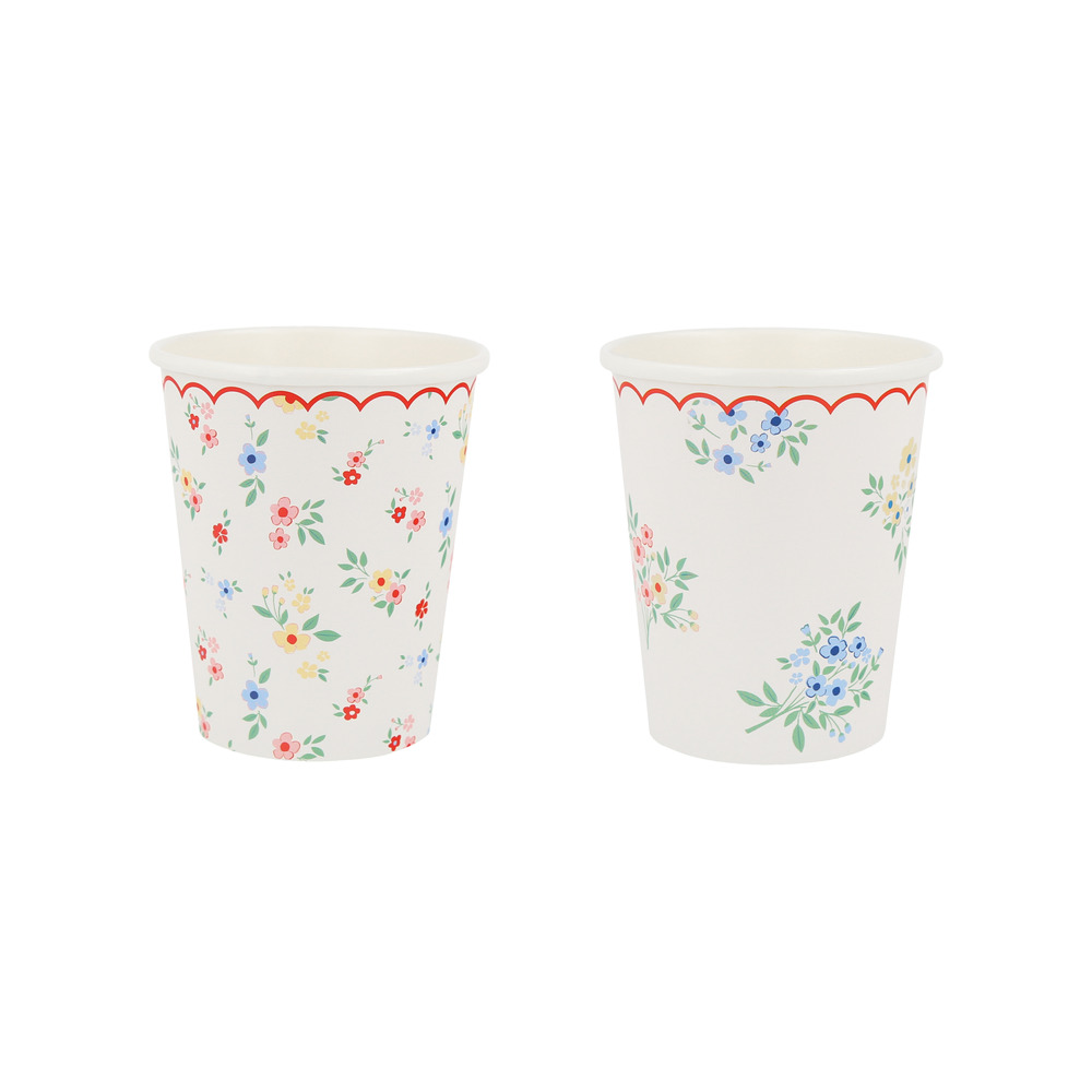 Picture of Ditsy Posy Scalloped Cups (x 8)