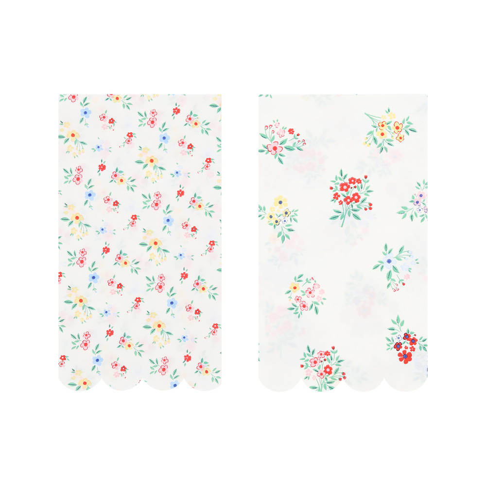 Picture of Ditsy Posy Scalloped Guest Towels (x 16)