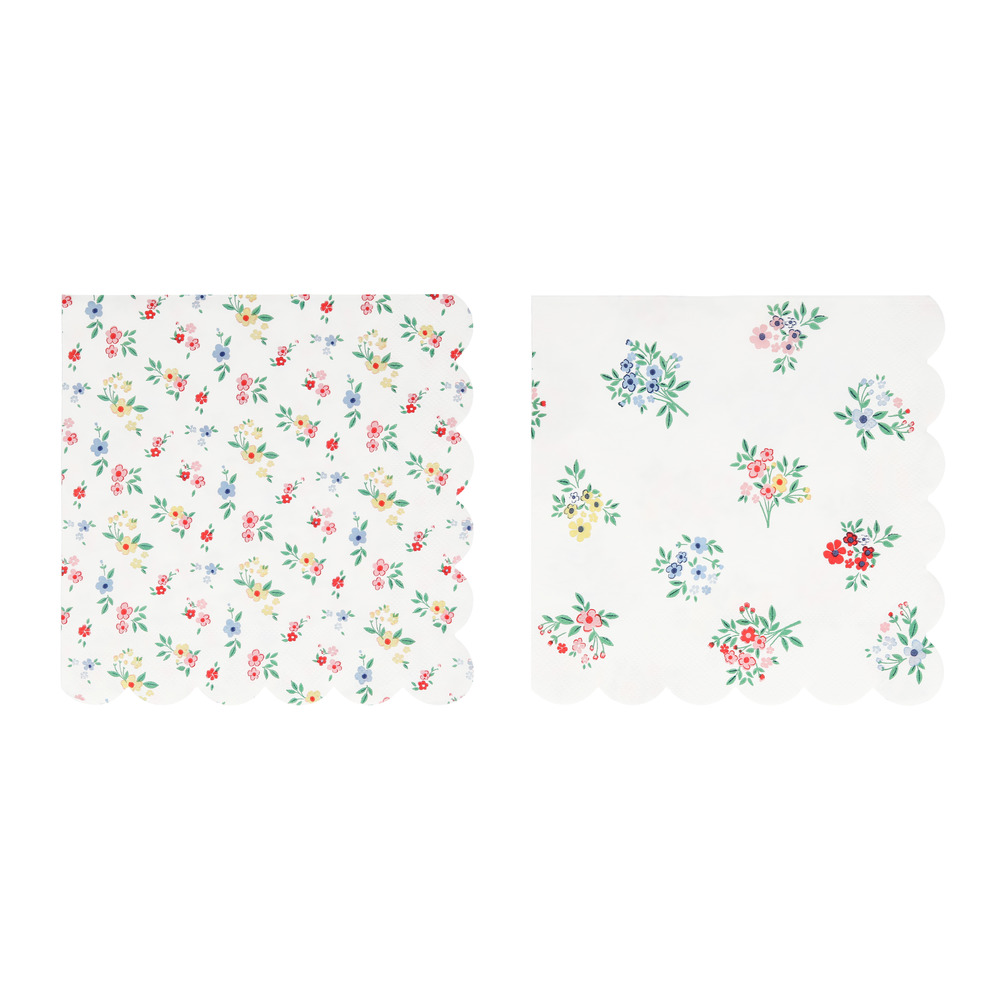 Picture of Ditsy Posy Scalloped Large Napkins (x 16)