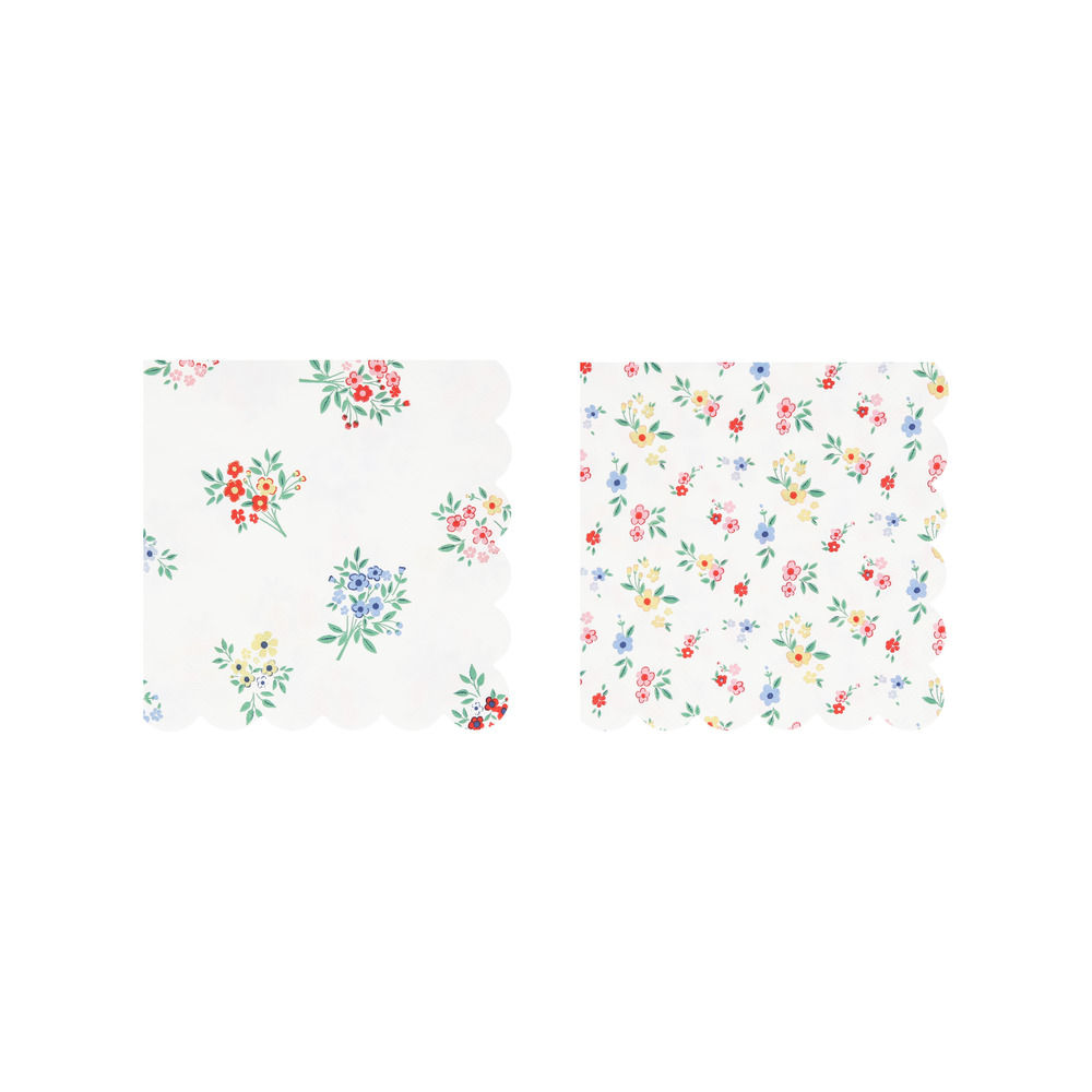 Picture of Ditsy Posy Scalloped Small Napkins (x 16)