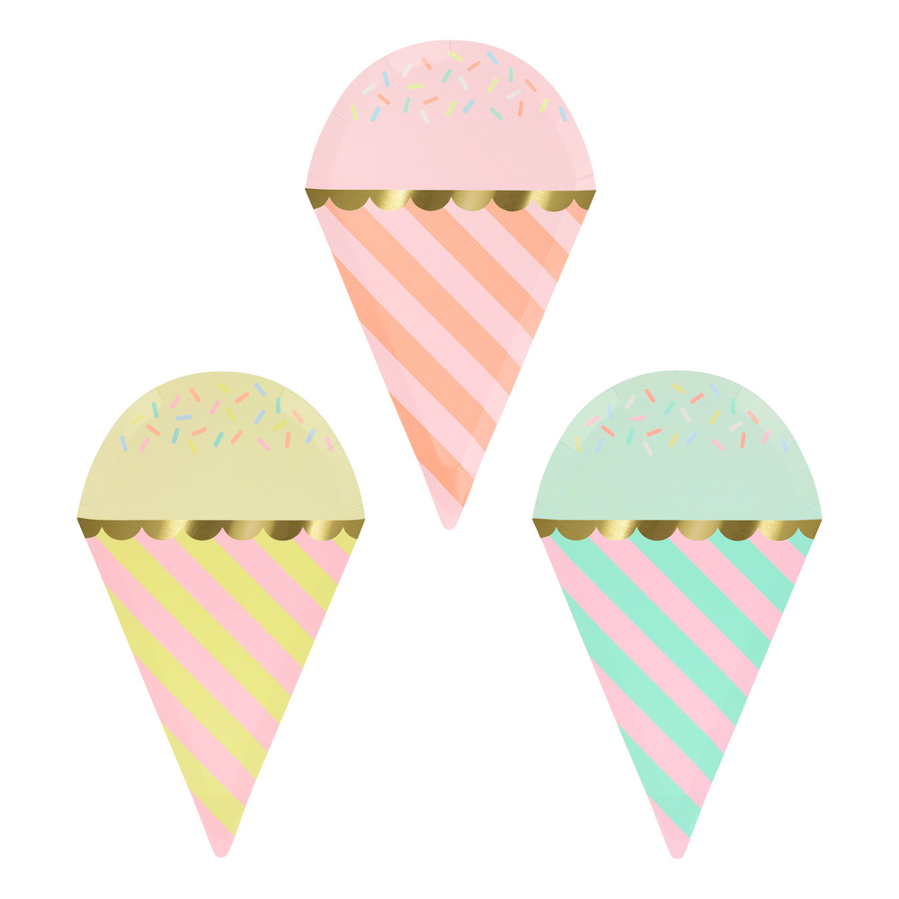 Picture of Ice Cream With Sprinkles Plates (x 8)