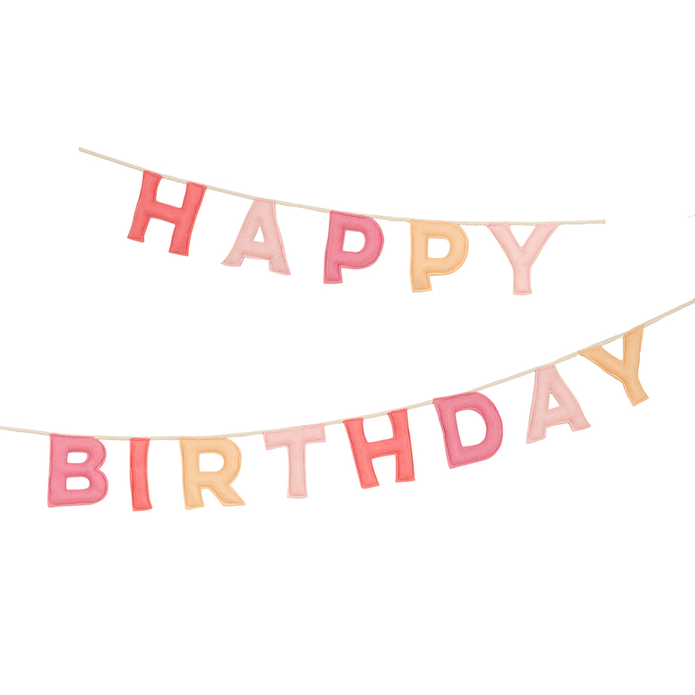 Picture of Pink Happy Birthday Felt Garland