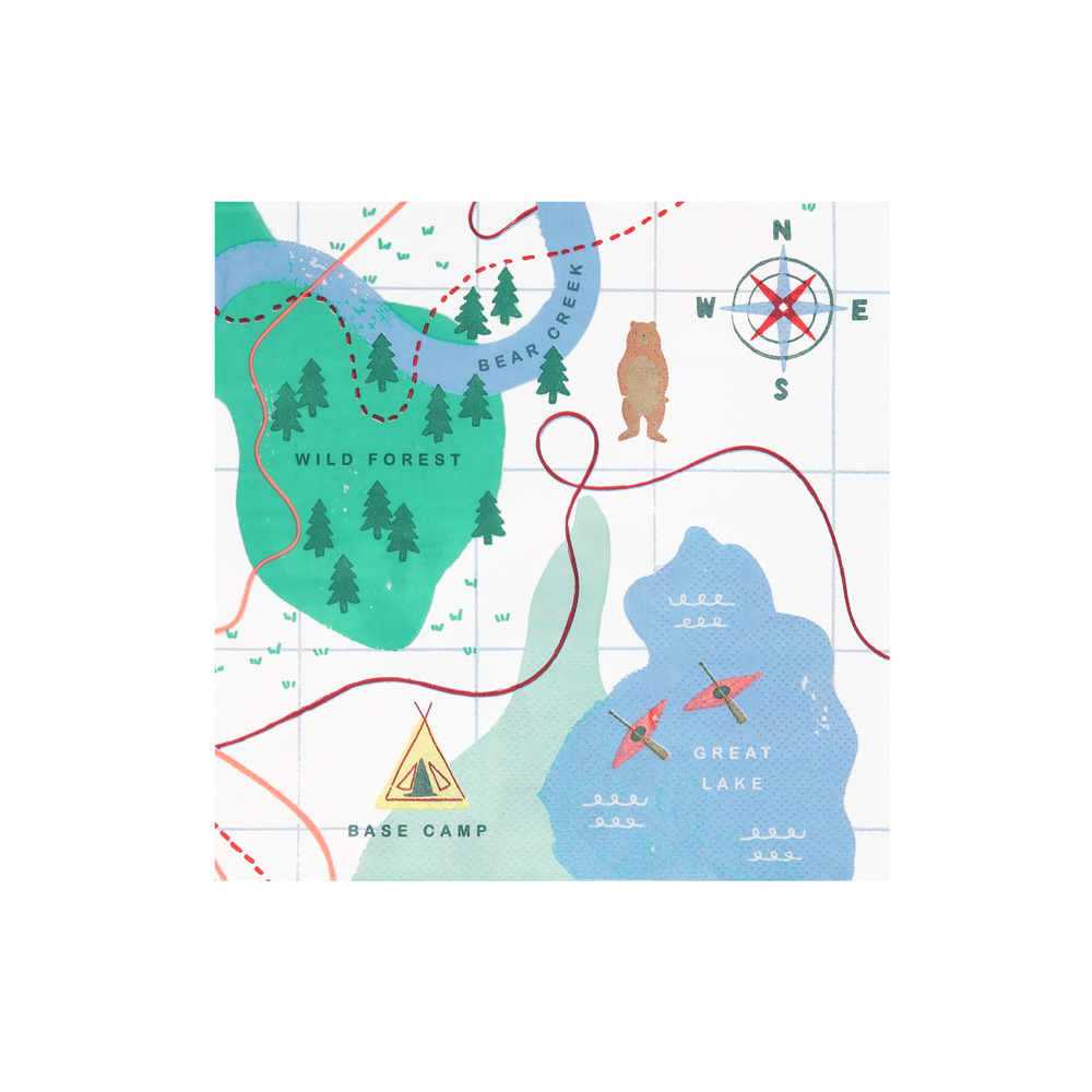 Picture of Outdoor Adventures Map Large Napkins (x 16)